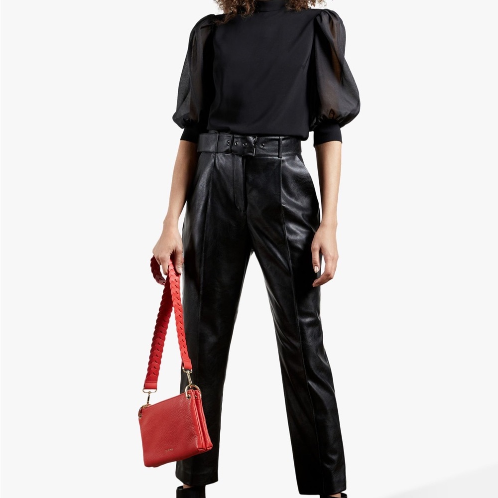 Ted Baker Faydell Faux Leather Trousers, Black